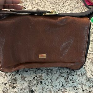 Two tone brown shoulder bag